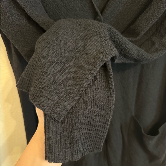 Eileen Fisher 100% Wool Cardigan Sweater Black Xl - Picture 4 of 13